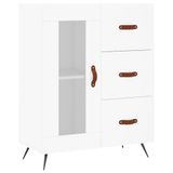 VidaXL Woonkamerdressoir - Bewerkt Hout - Wit - 69,5x34x90 cm