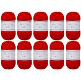 Utopia Crafts JOY Uni brei- en haakgaren, zacht, onderhoudsvriendelijk, 100% polyacryl, 10 x 50 g kluwen, 150 m (rood)