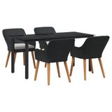 vidaXL Tuinset 5-delig Zwart Polyrattan Eettafel
