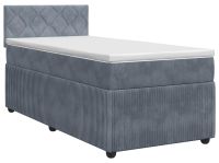 vidaXL Boxspringbed met matras, donkergrijs, 90 x 190 cm, fluweel