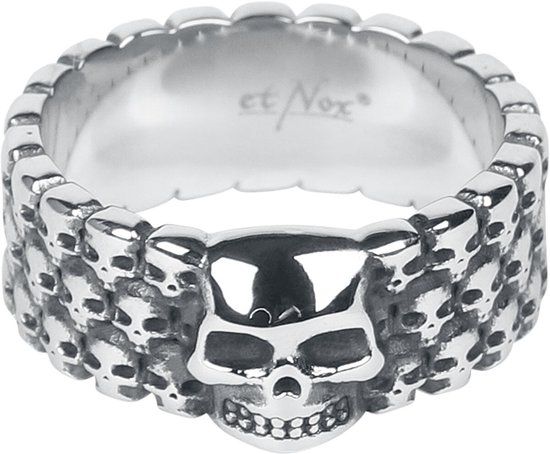 etNox hard and heavy etNox 1000 Skulls Unisex Ring - zilverkleurig