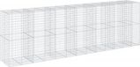 vidaXL Mur en gabion 650x100x200 cm Fer galvanisé Argent