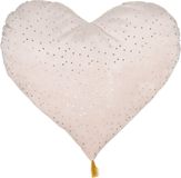 RETAIL TEAM NV Atmosphera Decoratief kussen hart roze Berlingot glanzend 40 x 45 cm