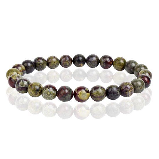 Memphis 6mm Natuursteen Armband - Dragon Bloodstone