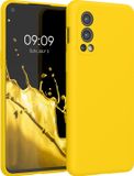 kwmobile telefoonhoesje geschikt voor OnePlus Nord 2 5G - Hoesje met siliconen coating - Smartphone case in stralend geel