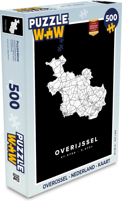 MuchoWow Puzzel Overijssel - Nederland - Kaart - Legpuzzel - Puzzel 500 stukjes