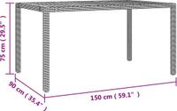 vidaXL 7-delige Tuinset - Poly Rattan en Massief Acaciahout - Zwart