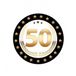 Bellatio Decorations Bierviltjes 50 - 100x stuks - zwart/goud - luxe - verjaardag/jubilea - feestartikelen