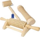 Merkloos / Sans marque Lantelme Houten massageroller Set 3 stuks. Massage Wellness Rollers Voet Hand Lichaam