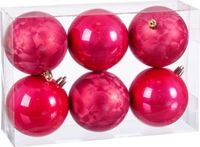 BigBuy Christmas Kerstballen Aardbei Plastic 8 cm (6 Stuks)