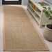 SAFAVIEH Natuurlijke vezelcollectie loper tapijt - 2'6" x 6', natuurlijk en beige, grens basketweave zeegras ontwerp