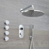 Narus Douche Numérique Thermostatique 3 Fonctions - Pommeau Plafond Ø30cm - Douchette & Buses Massage