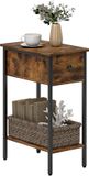 HOMCOM Bijzettafel - Spaanplaat/Metaal - 25x39,8x58,2H cm - Rustiek Bruin