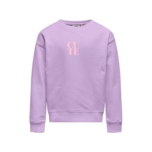 ONLY KIDS ONLY GIRL sweater met backprint paars