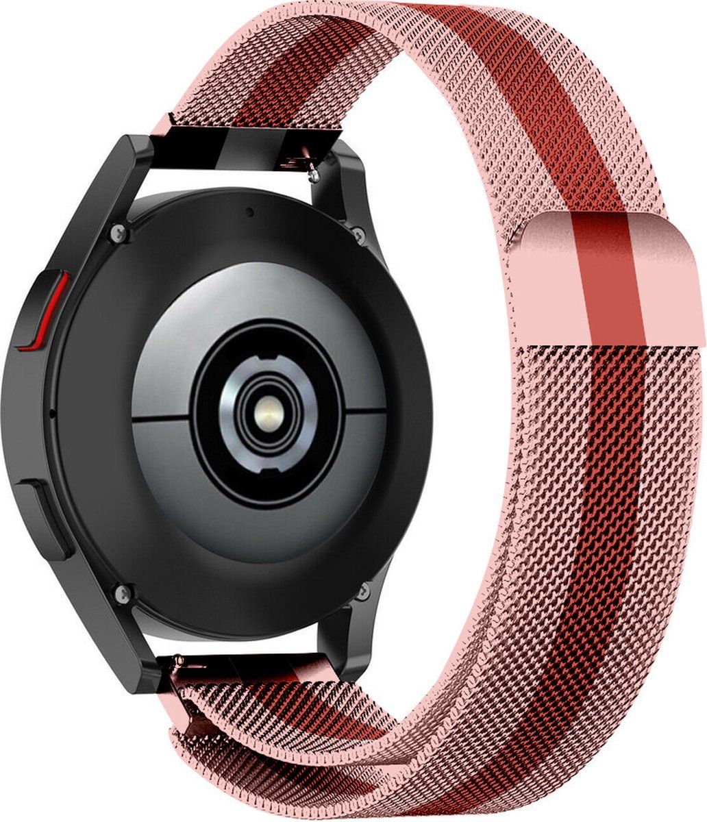 Strap-it Milanees bandje voor Samsung Galaxy Watch 5 / 4 / Classic - rood/roze