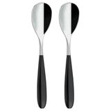Grunwerg Yin & Yang Theelepels, 18/10 roestvrij staal, set van 2, zwart