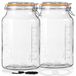 Set de 2 grands récipients hermétiques en verre avec couvercle à clip, capacité 4000 ml