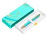 BELIUS Balpen Aqua, aluminium, Turks en goudkleurig, blauwe inkt, designbox
