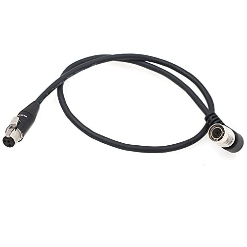 HangTon Stroomkabel Haakse Hirose 4 Pin naar Mini XLR 4 Pin voor SONY F55 F5 FS7 Camera naar TVLogic VFM LVM SRM Monitor, Alphatron EVF 80 cm