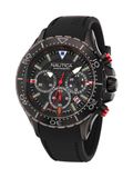 Nautica Gents Watch Quartz Analog Zwart Kast: 100 % Roestvrij Staal | Band: 100 % Siliconen 48 NAPNSF202