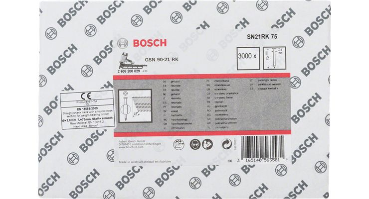 Bosch Rondkopstripspijkers 80mm - 3000 stuks
