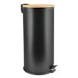 spirella Pedaalemmer 30L - ADONIS - Vuilnisbak - Bamboo - Zwart