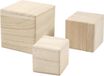 Folia Hobby knutsel kubussen - 3x - hout - decoratie blokken - 5 - 6 - 8 cm