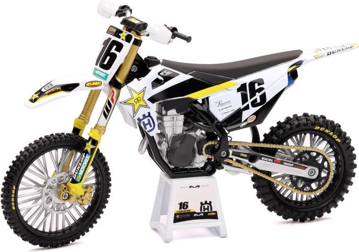 Newray Zach Osborne Rockstar Energy Husqvarna FCF450 Replica Mini Crossmotor 1/12 Schaalmodel