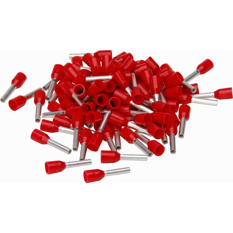 Toolstation Adereindhuls met kunststofkraag 1mm² rood (100 Stuks)