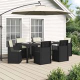 vidaXL Eettafel Set 7-delig Antraciet/Crème PP