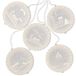 AmeliaHome LED venster decoratie acryl hanger fee lichten set van 5 USB sprookjesgordijn kerstdecoratie rond Christmas City