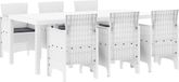 vidaXL Ensemble de table de jardin 7 pièces blanc polypropylène