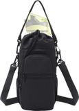 Sans marque Porte-bouteille portable – Housse unie en nylon avec doublure en polyester, réglable pour bouteilles isothermes, idéal pour le sport en extérieur, les voyages, l'école, le bureau, la randonnée et la salle de sport.