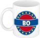 Bellatio Decorations - Bo voornaam - koffiemok - beker - wit/blauw - 300 ml