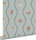 ESTAhome behang circus figuren blauw - 50 x 900 cm