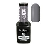 La Rosa UV LED Hybrid Gel Nagellak - Nr. 038, 10 ml glanzend grijs