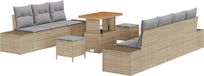 vidaXL Banc de jardin 10 pièces Beige Polyrotin