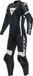 Dainese Grobnik S26 Eenstuks geperforeerd dames motorfietsleren pak - Zwart/zwart/wit - Maat 50