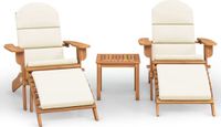 vidaXL 3-delige Loungeset Adirondack Massief Acaciahout Wit