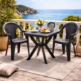Mojawo Bistro set, tuinset, tuinstoelset, 3-delig, antraciet