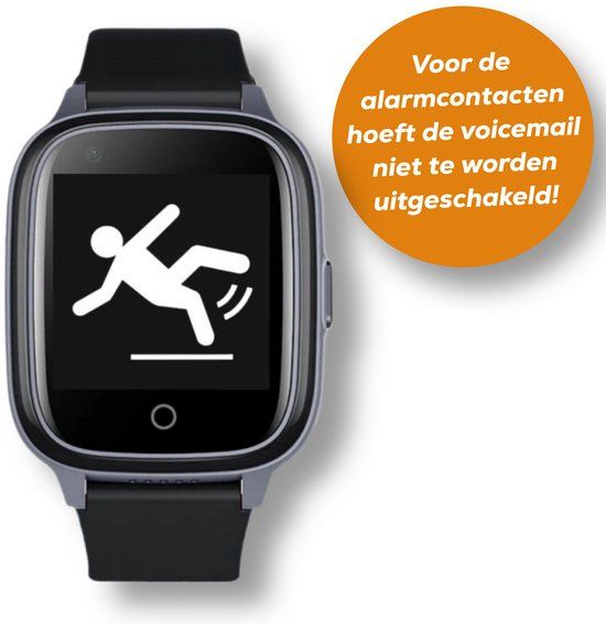 Wiesba WB32A - GPS Horloge Senior - Zwart - 40mm - Met Valdetectie