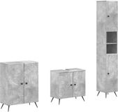 vidaXL - 3-delig - badkamerkast - set - BREDA - Betongrijs - Bewerkt - hout