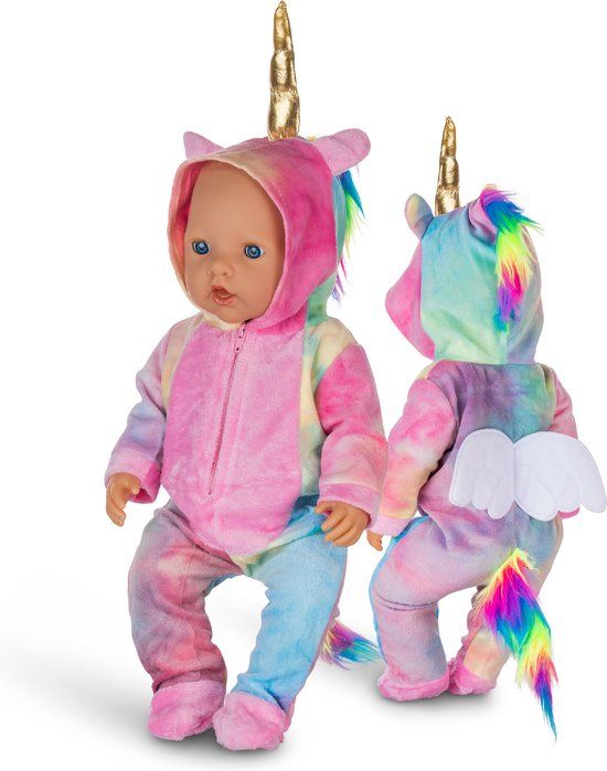 Isa's Friends® - Unicorn Onesie - 43 cm Doll Clothes - Rainbow