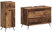 vidaXL - 2-delige - Badkamerkast - Set - BREDA - Oud - hout - Bewerkt - hout