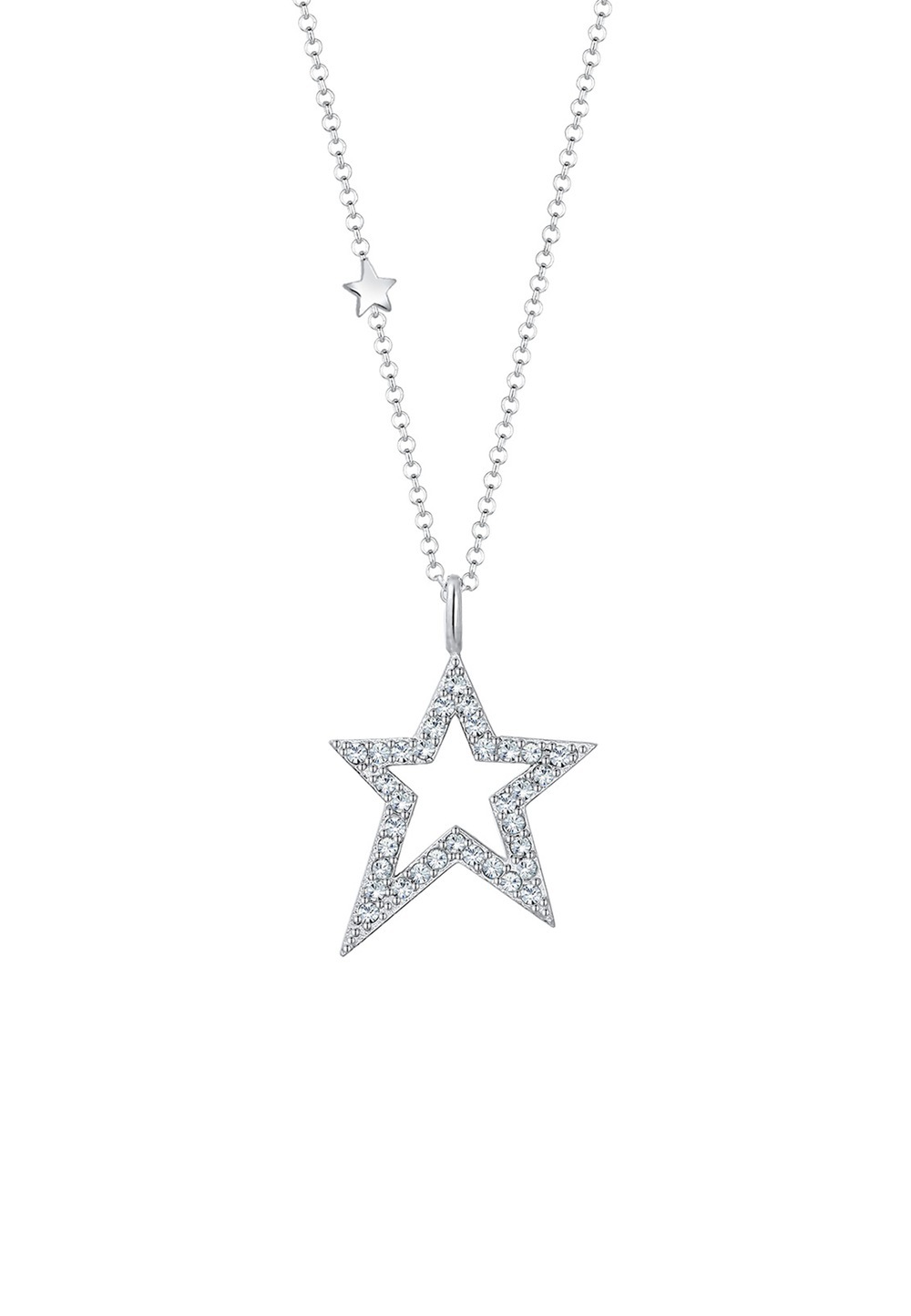 Elli Elli Elli Halsketting Dames Ster Astro met Kristallen in 925 Sterling Zilver Kettingen