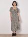 Apricot Animal Print Milkmaid Midi Dress