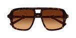 Gucci GG2052S Lunettes de Soleil Femme Havane Pilote Marron 55mm