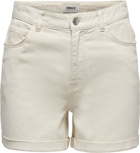 Only Broek Onlvega Life Hw Mom Shorts Noos 15230571 Ecru Dames Maat - M