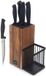 Orion Keukenset met Messen - Zwart - Acaciahout Standaard - 5 Inox Messen