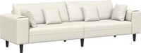 vidaXL Bank Crème Fluweel 250 x 77 x 76 cm